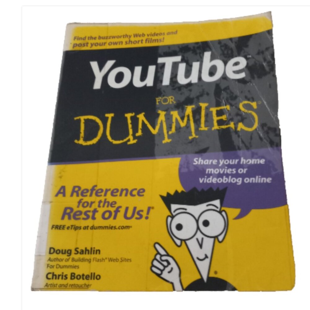 YouTube For Dummies Vintage Paperback Reference Guide 386 Pages Fair Condition